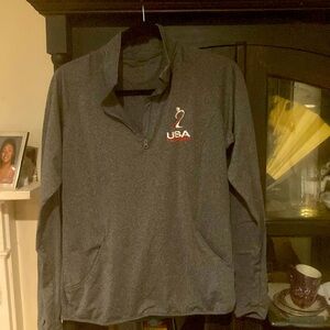 USA Field Hockey half zip polyester/spandex with kangaroo pockets